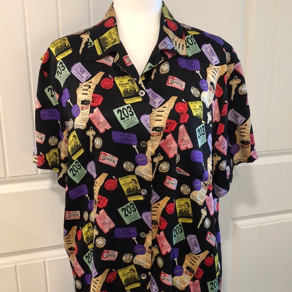Nicole Miller Tops - ✨HP✨90’s VTG ‘Nicole Miller’ | NYC Theme Silk Shirt